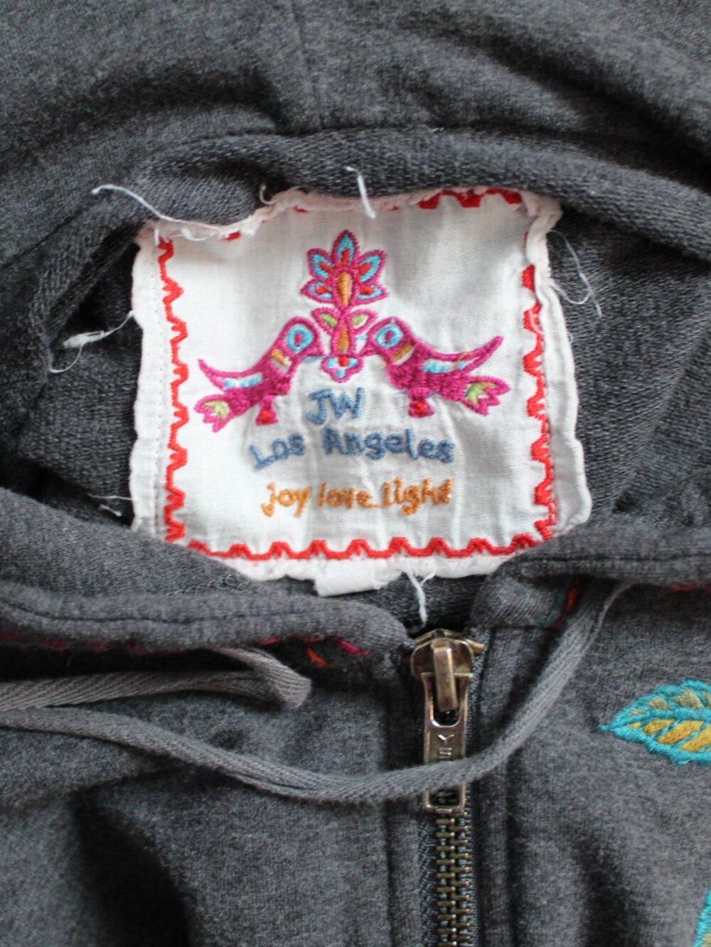 Johnny Was Biya JWLA 3J Workshop Embroidered Hooded Hoodie Zip Front Jacket M - Picture 2 of 5